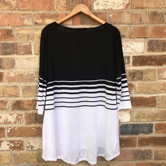 Belldini Striped Sweater Tunic with Chain Size L - Picture 3 of 8